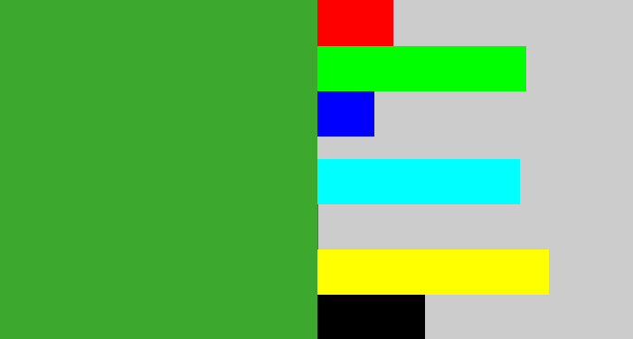 Hex color #3ca82e - medium green