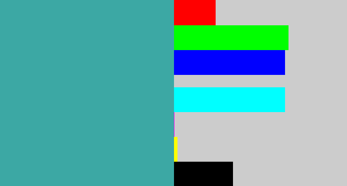 Hex color #3ca8a4 - greeny blue
