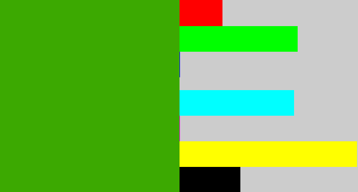 Hex color #3ca901 - grassy green
