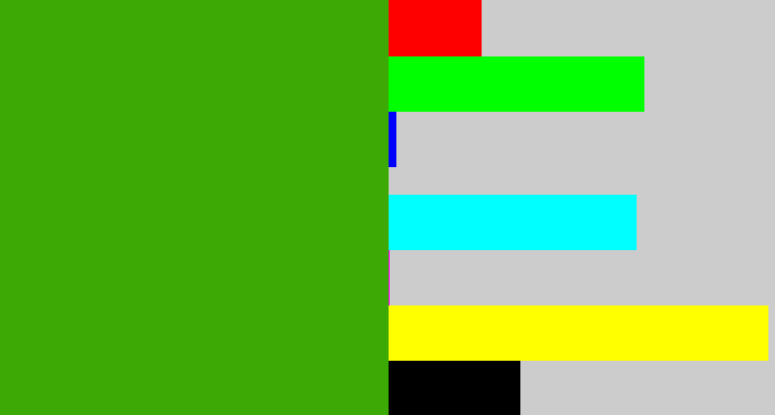 Hex color #3ca904 - grassy green