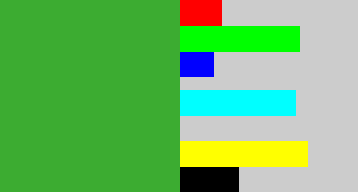 Hex color #3cac31 - medium green