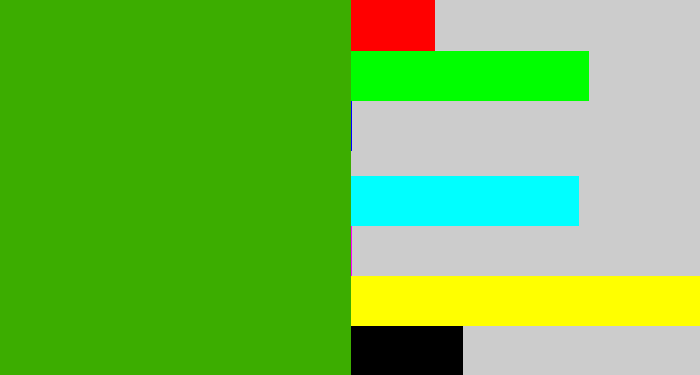 Hex color #3cad00 - grassy green