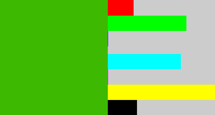 Hex color #3cb900 - lawn green