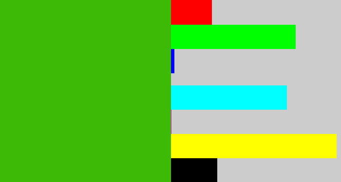 Hex color #3cba06 - lawn green