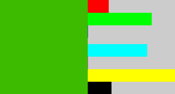 Hex color #3cbb00 - frog green