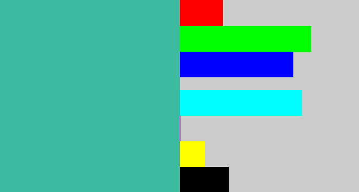 Hex color #3cbba0 - greeny blue