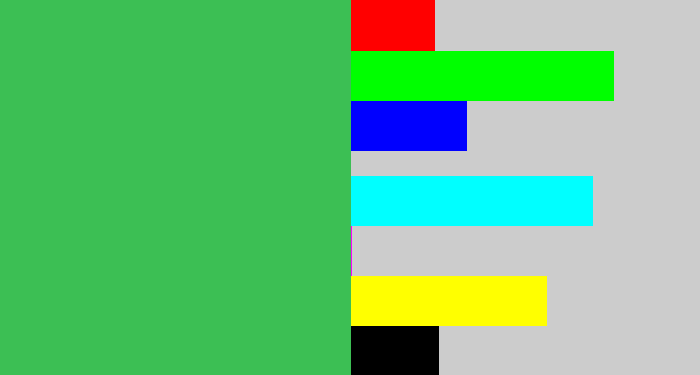 Hex color #3cbf54 - cool green
