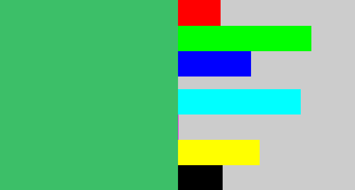 Hex color #3cbf68 - cool green