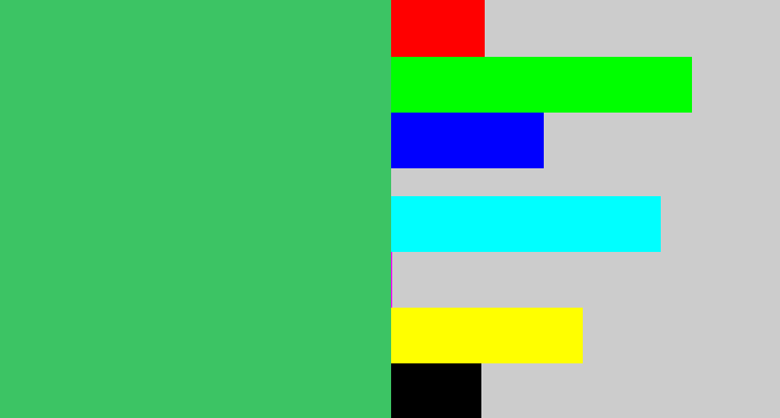 Hex color #3cc464 - cool green