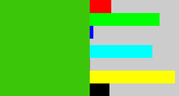 Hex color #3cc609 - frog green