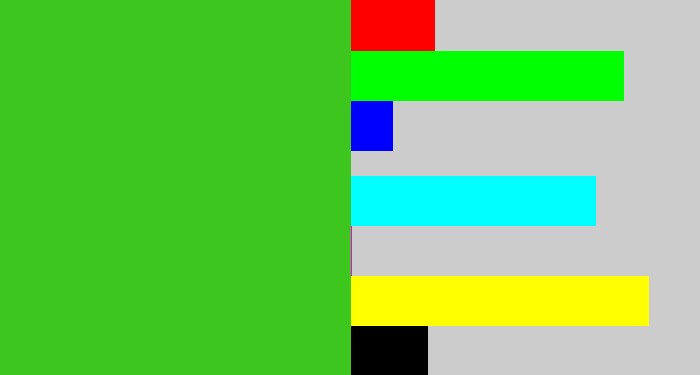 Hex color #3cc61e - frog green