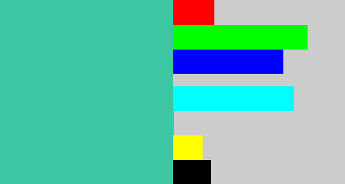 Hex color #3cc6a4 - greeny blue