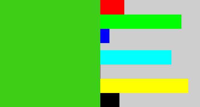 Hex color #3ccf18 - vivid green
