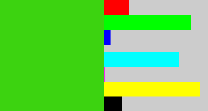 Hex color #3cd310 - vivid green