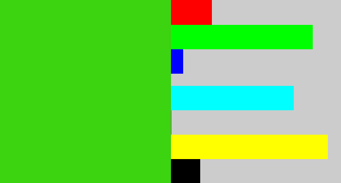 Hex color #3cd311 - vivid green