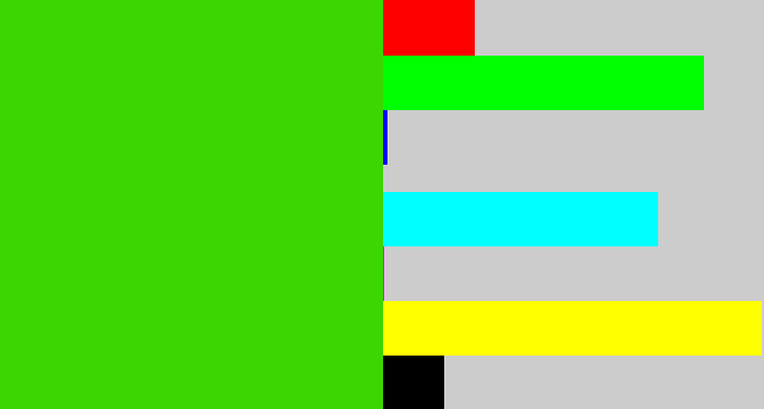 Hex color #3cd603 - vivid green