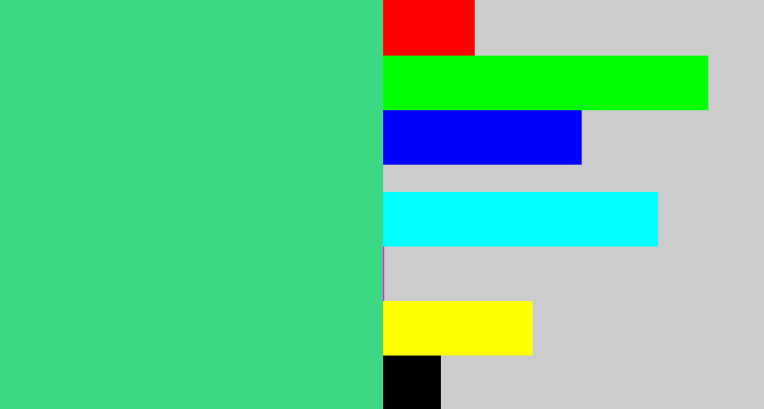 Hex color #3cd984 - weird green