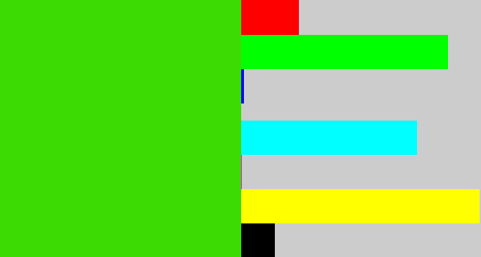 Hex color #3cdb03 - vivid green
