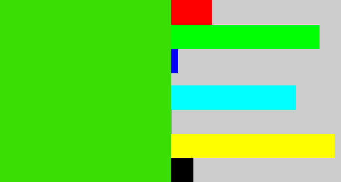 Hex color #3cdd09 - vivid green
