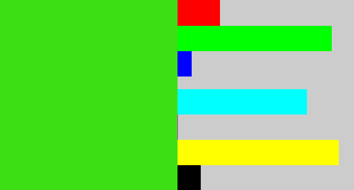 Hex color #3cdf14 - vivid green
