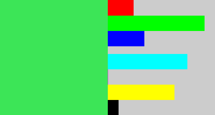 Hex color #3ce557 - bright light green