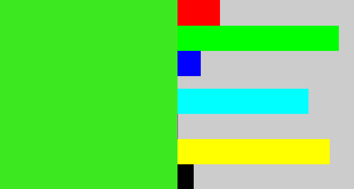 Hex color #3ce920 - vivid green