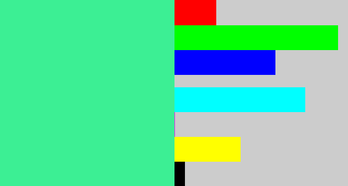 Hex color #3cef94 - weird green