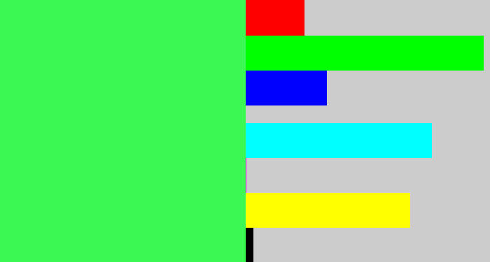Hex color #3cf853 - bright light green