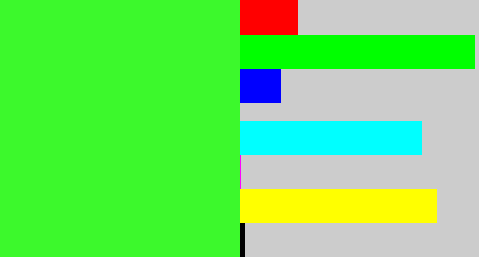Hex color #3cf92c - radioactive green