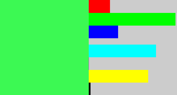 Hex color #3cf953 - bright light green