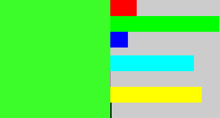 Hex color #3cfc2a - radioactive green