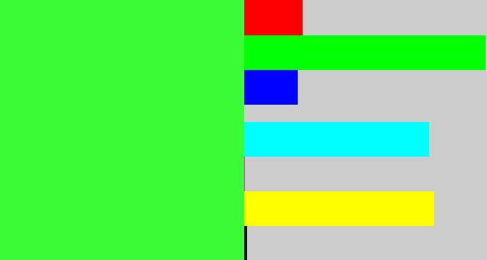 Hex color #3cfc37 - hot green