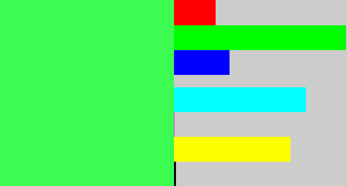 Hex color #3cfc52 - bright light green