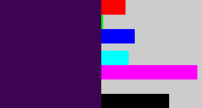 Hex color #3d0453 - deep violet