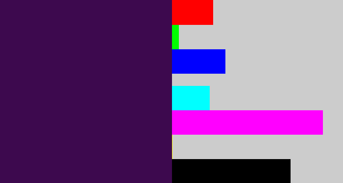 Hex color #3d094e - deep violet