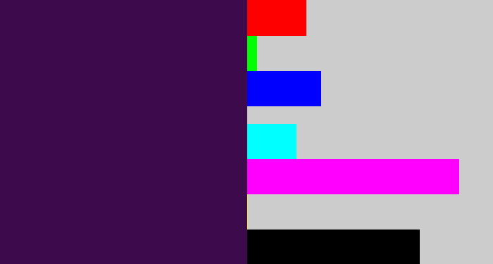 Hex color #3d0b4c - deep violet