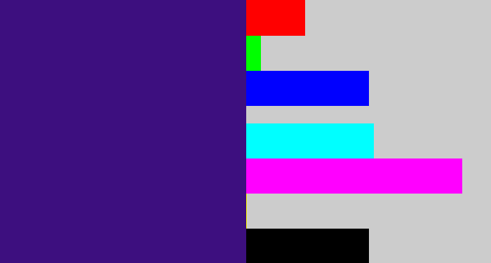 Hex color #3d0f7f - indigo