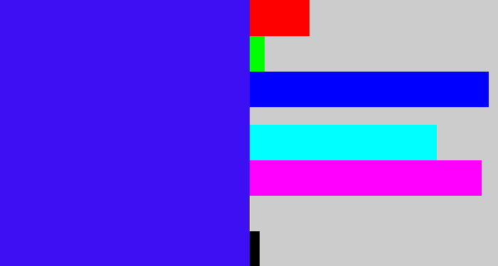 Hex color #3d10f4 - blue/purple