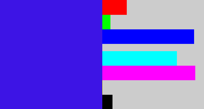 Hex color #3d14e5 - blue/purple