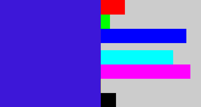 Hex color #3d17d8 - violet blue