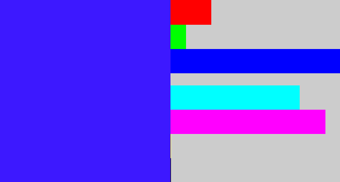Hex color #3d18ff - light royal blue