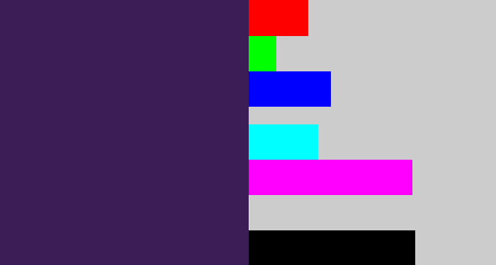 Hex color #3d1d55 - deep violet