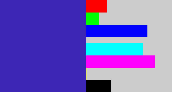 Hex color #3d25b6 - indigo blue