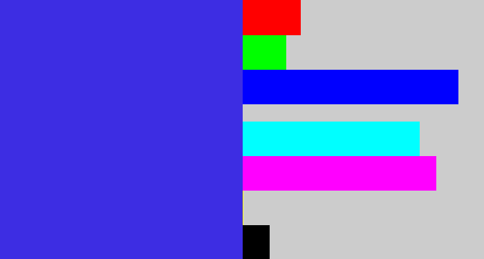 Hex color #3d2de3 - light royal blue