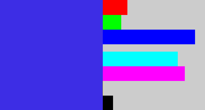 Hex color #3d2de5 - light royal blue