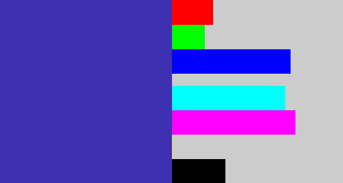 Hex color #3d31b1 - indigo blue