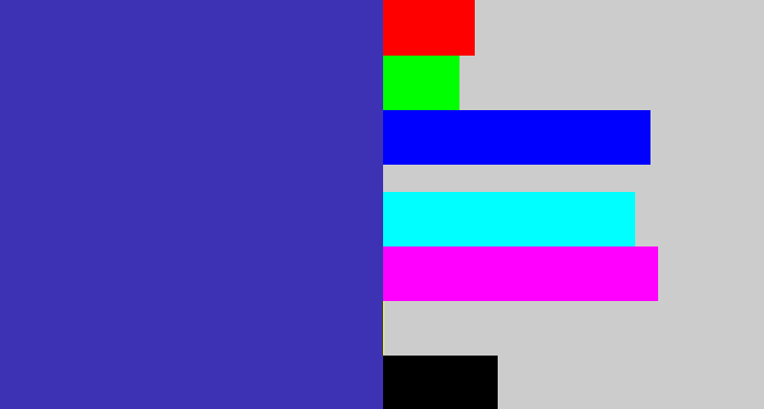 Hex color #3d32b3 - indigo blue