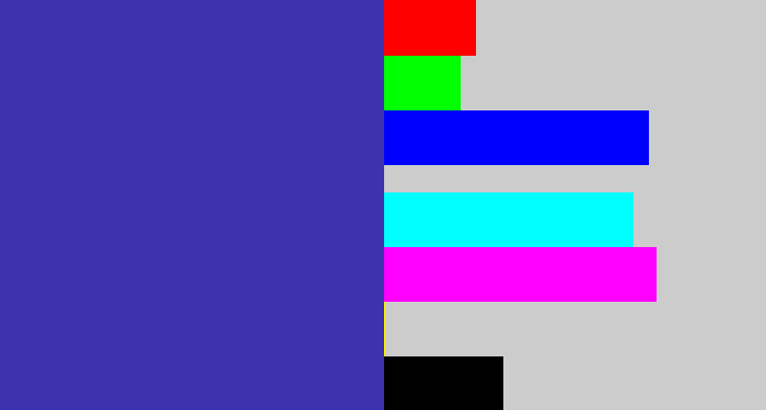 Hex color #3d33af - indigo blue