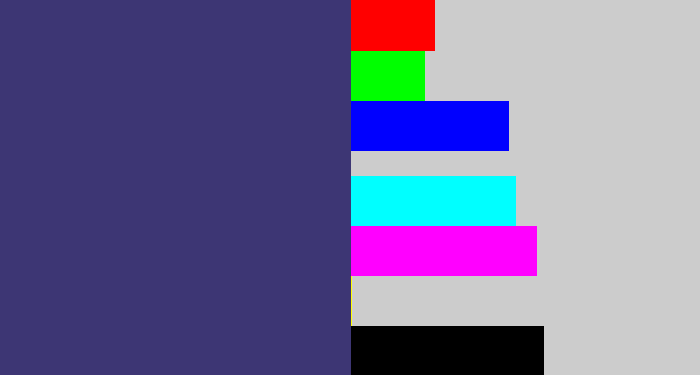 Hex color #3d3674 - dark grey blue