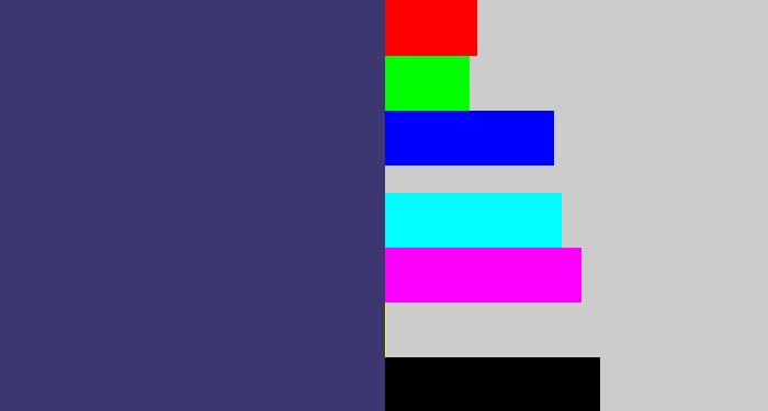 Hex color #3d3771 - dark grey blue